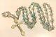 Antique Glass Rose Beads Sterling Silver Rosary Excellent Condition