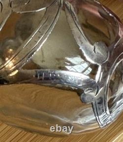 Antique Glass Sterling Silver Overlay Perfume Bottle Decanter Art Nouveau Rare Antique Glass Sterling Silver Overlay Perfume Bottle Decanter Art Nouveau Rare