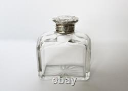Antique Glass & Sterling Silver Perfume Bottle With Original Glass Stopper