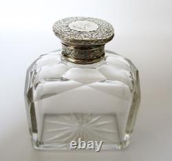 Antique Glass & Sterling Silver Perfume Bottle With Original Glass Stopper
