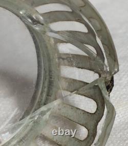 Antique Glass and Sterling Silver Salt Cellar and Cellar Spoon Set x 6 (in case)