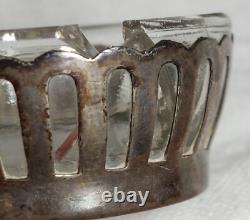 Antique Glass and Sterling Silver Salt Cellar and Cellar Spoon Set x 6 (in case)
