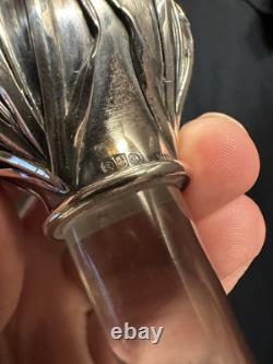 Antique Gorham Brilliant Cut Glass Whiskey Wheat Decanter Sterling Silver Bottle