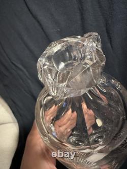 Antique Gorham Brilliant Cut Glass Whiskey Wheat Decanter Sterling Silver Bottle