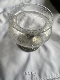 Antique Gorham Solid Sterling Silver & Cut Glass Rose Bowl Centerpiece