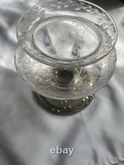 Antique Gorham Solid Sterling Silver & Cut Glass Rose Bowl Centerpiece