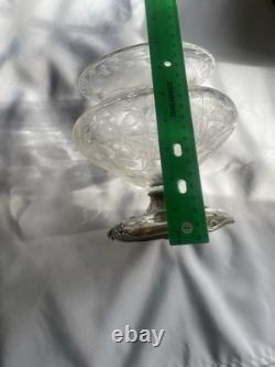 Antique Gorham Solid Sterling Silver & Cut Glass Rose Bowl Centerpiece