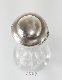 Antique Gorham Sterling Silver Art Nouveau and Crystal Glass Decanter Bottle