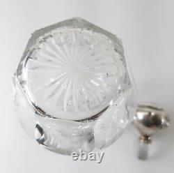 Antique Gorham Sterling Silver Art Nouveau and Crystal Glass Decanter Bottle