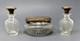 Antique Gorham Sterling Silver Etched Glass 3-piece Vanity Set Circa 1910