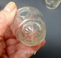 Antique Gorham Sterling Silver Etched Glass 3-Piece Vanity Set Circa 1910