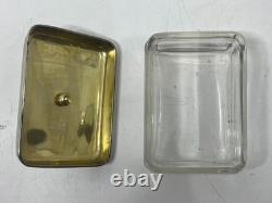 Antique Gorham Sterling Silver & Glass Box Memorial Engraving 1844-1921, 60g