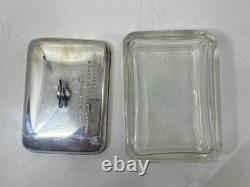 Antique Gorham Sterling Silver & Glass Box Memorial Engraving 1844-1921, 60g