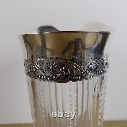 Antique Gorham Sterling Silver Mounted Pitcher American Brilliant Cut Glass