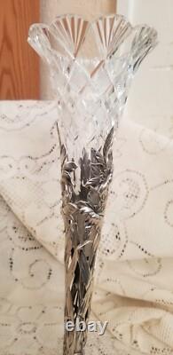 Antique Gorham sterling silver lily lilies VASE cut GLASS insert