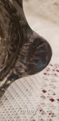 Antique Gorham sterling silver lily lilies VASE cut GLASS insert