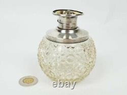 Antique H. S. Murdoch Perfume Bottle Cut Glass & Sterling Silver 1921 (PL46)