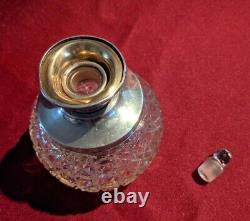 Antique H. S. Murdoch Perfume Bottle Cut Glass & Sterling Silver 1921 (PL46)