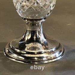 Antique Hawkes Cut Glass & Sterling Silver Hallmarked Cream and Sugar