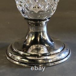 Antique Hawkes Cut Glass & Sterling Silver Hallmarked Cream and Sugar