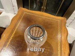 Antique Hawkes Cut Glass Vase Sterling Silver Rim, Brilliant Period Antique Hawkes Cut Glass Vase Sterling Silver Rim, Brilliant Period