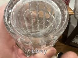 Antique Hawkes Cut Glass Vase Sterling Silver Rim, Brilliant Period Antique Hawkes Cut Glass Vase Sterling Silver Rim, Brilliant Period