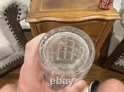 Antique Hawkes Cut Glass Vase Sterling Silver Rim, Brilliant Period Antique Hawkes Cut Glass Vase Sterling Silver Rim, Brilliant Period