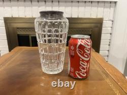 Antique Hawkes Cut Glass Vase Sterling Silver Rim, Brilliant Period Antique Hawkes Cut Glass Vase Sterling Silver Rim, Brilliant Period