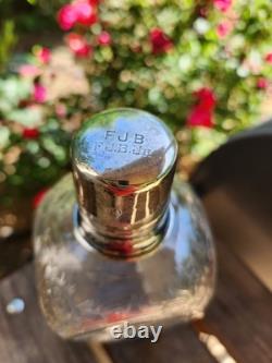 Antique Hawkes Sterling Silver Cut Glass Decanter Monogrammed