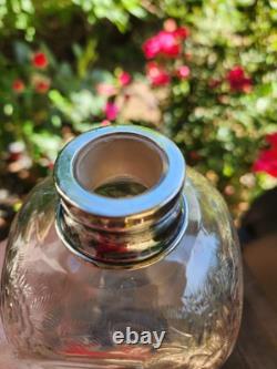 Antique Hawkes Sterling Silver Cut Glass Decanter Monogrammed