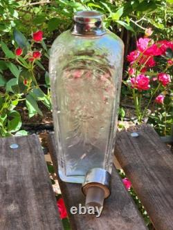 Antique Hawkes Sterling Silver Cut Glass Decanter Monogrammed