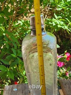 Antique Hawkes Sterling Silver Cut Glass Decanter Monogrammed