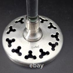 Antique Hawkes Sterling Silver & Glass Cocktail Shaker Plunger or Strainer