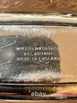 Antique J. Dixon & Sons Hip Flask Pair Sterling Silver, Croc Leather, Glass