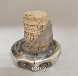 Antique La Pierre Art Nouveau Sterling Silver Overlay Glass Perfume Bottle