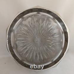 Antique La Pierre Art Nouveau Sterling Silver Overlay Glass Perfume Bottle