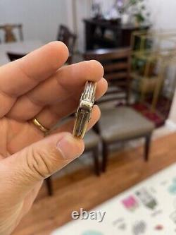 Antique Magnifying Glass Quizzer in Sterling Silver and Mother of Pearl