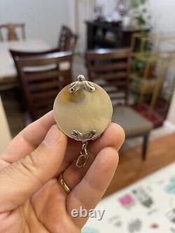 Antique Magnifying Glass Quizzer in Sterling Silver and Mother of Pearl