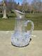 Antique Meriden Sterling Silver & Cut Crystal Glass Syrup Pitcher