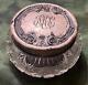 Antique Old Art Nouveau Sterling Silver Lid Cut Glass Vanity Dressing Powder Jar
