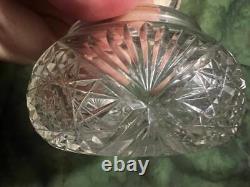 Antique Old Art Nouveau Sterling Silver Lid Cut Glass Vanity Dressing Powder Jar