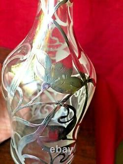 Antique Penna Rye Sterling Silver Filigree Overlay Glass Whiskey Decanter Bottle