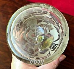 Antique Penna Rye Sterling Silver Filigree Overlay Glass Whiskey Decanter Bottle