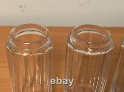 Antique Ribbed Glass Lot Sterling Silver Cap Perfume Bottle / Jars Birmingham UK