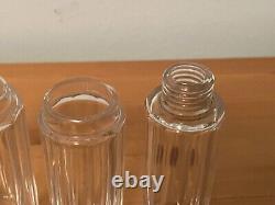 Antique Ribbed Glass Lot Sterling Silver Cap Perfume Bottle / Jars Birmingham UK
