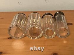 Antique Ribbed Glass Lot Sterling Silver Cap Perfume Bottle / Jars Birmingham UK