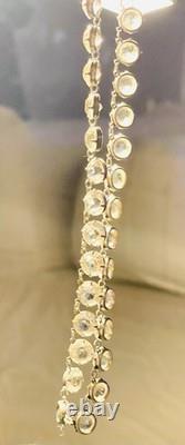 Antique Rivière Clear Czech Glass Necklace Sterling Silver Choker Art Deco 16