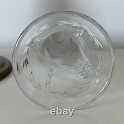 Antique Robert Wallace Sterling Silver & Cut Glass Bud Vase #C1492 Floral Etched