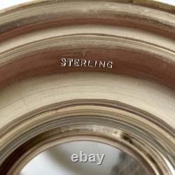 Antique Robert Wallace Sterling Silver & Cut Glass Bud Vase #C1492 Floral Etched
