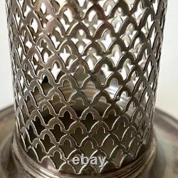 Antique Robert Wallace Sterling Silver & Cut Glass Bud Vase #C1492 Floral Etched